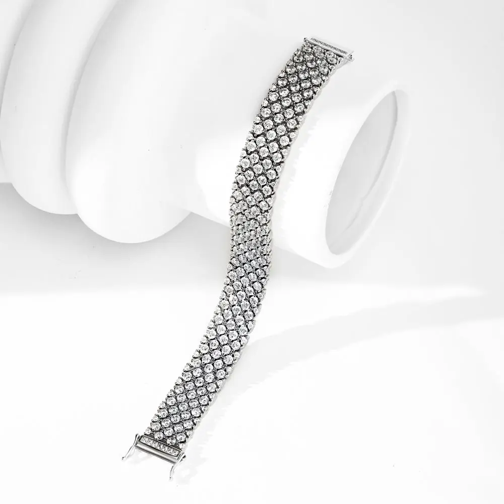 KAKODIY Retro Style 925 Sterling Silver Bracelet Cubic Zirconia Jewelry Bracelet Tennis Bracelet Women detail 3