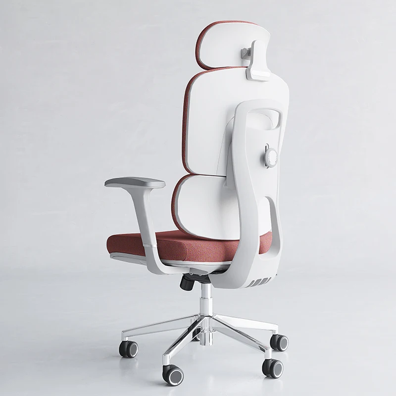 Pink Executive Mesh Recliner Computer Chairs Fabric High Back Ergo with Lumbar Support Swivel White Office Chairs