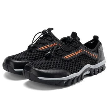 Summer Black Men Hiking Shoes Outdoor Non-slip Low Sport Sneakers ...
