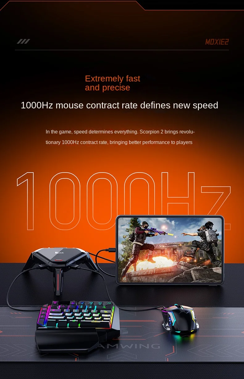 Gamwing Moxie 2 Pro Keyboard Mouse Converter for Wired Gaming