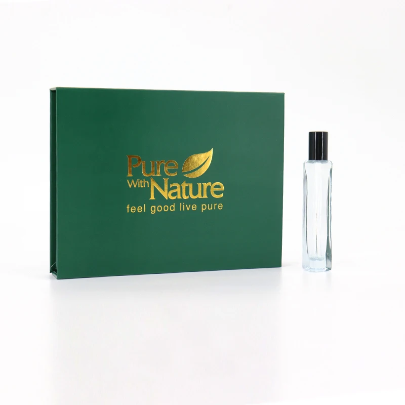 Luxury Custom Fragrance Essential Oil Mini 5ml 8ml 10ml Perfume Roll on Bottle Portable Paper Gift Box Packaging Box With Magnet