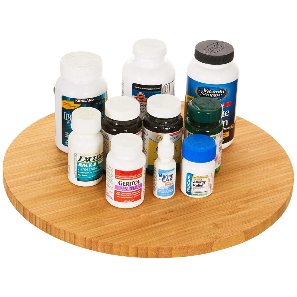 Бамбуковый деревянный кухонный вращающийся ленивый Сьюзен поворотной платформы дисплей лотки