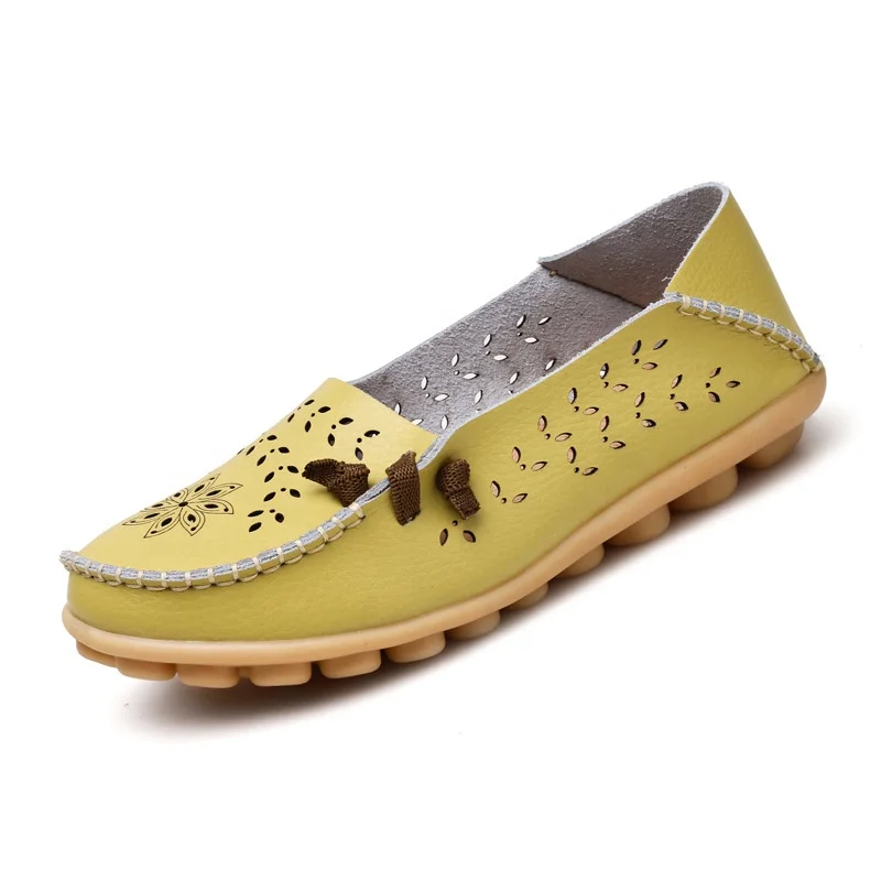 Мокасины женские из натуральной кожи лоферы на плоской подошве Нескользящие большие размеры для медсестер и мам распродажа запасов