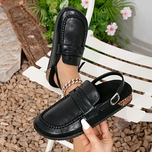 Black Versatile Casual Business Single Shoes Fashionable and Comfortable Women's Sandals Flat Sandals for Ladies