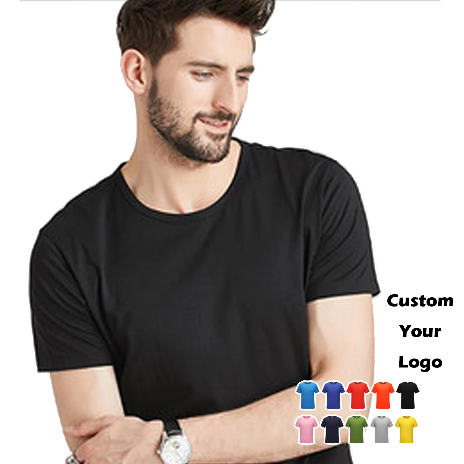 Wholesale Men 50% Cotton 50% Polyester T-shirts Plain Blank Tee Shirt 