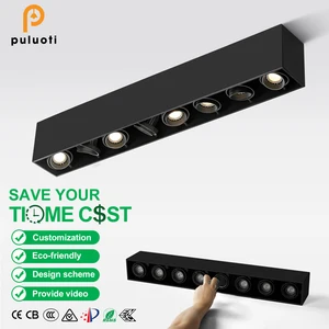 PULUOTI New Products Aluminum Adjustable Gu10 Housing 80W Black Spot Light Modern Surface Ceiling Led Spotlight Fixture