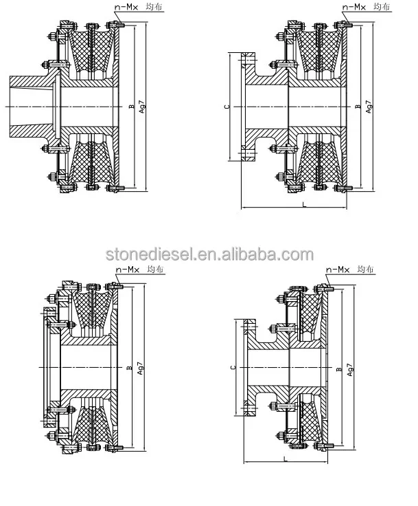 Advance High Flexible Elastic Coupling For Marine Engine And Gearbox