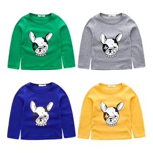 Baby Boy's Wholesale Colourful Long Sleeve 100 Cotton Dogs PrintT-shirt