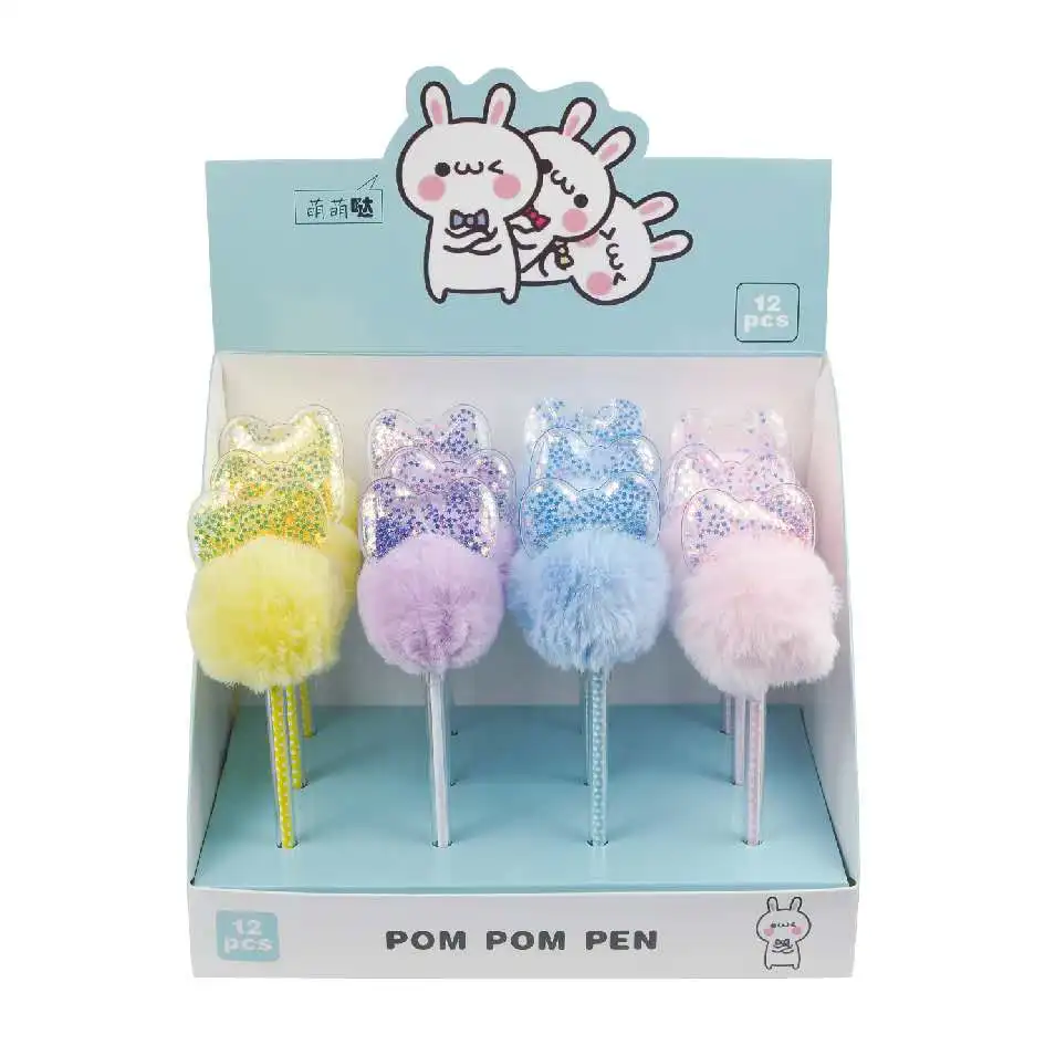 Шариковая ручка с помпоном в виде милых животных