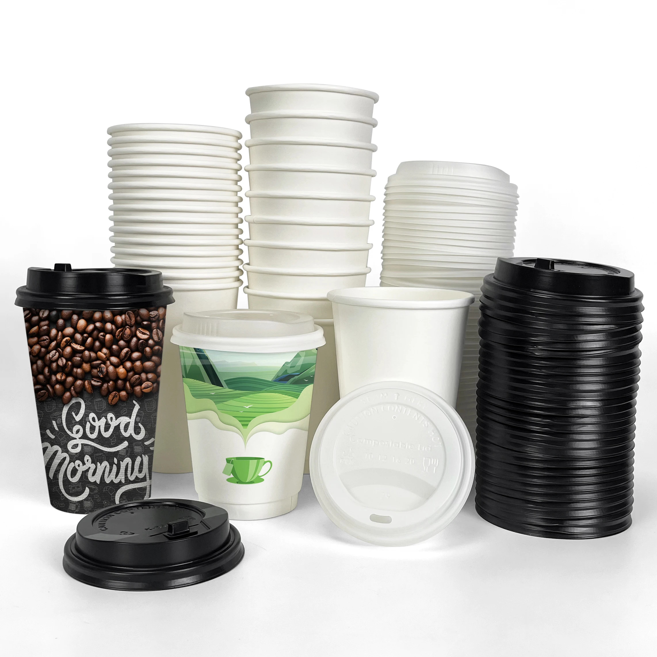 black coffee cups and saucers Handmade Black Coffee Cup, 8 oz Green Coffee Mug, White Coffee Cups, T –  Paintingforhome main image 0