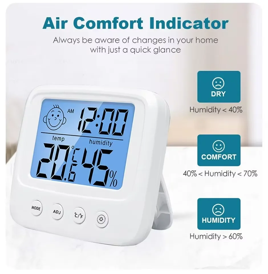 Wholesale New Lcd Digital Temperature Baby Room Humidity Meter Backlight Home Indoor Electronic Hygrometer Thermometer