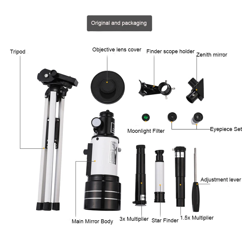 LUXUN F30070M Astronomical Refracter Telescope with Tripod and Finder Scope Portable 70300 Telescope for Kids Beginners