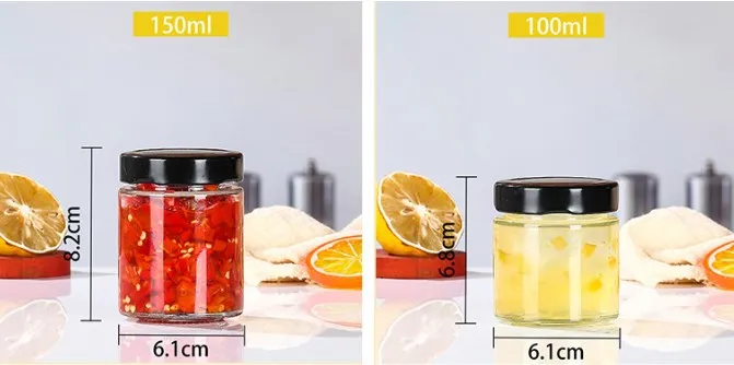 Square Honey Storage Bottles 200ml 280ml 380ml Jam Food Glass Jars For ...