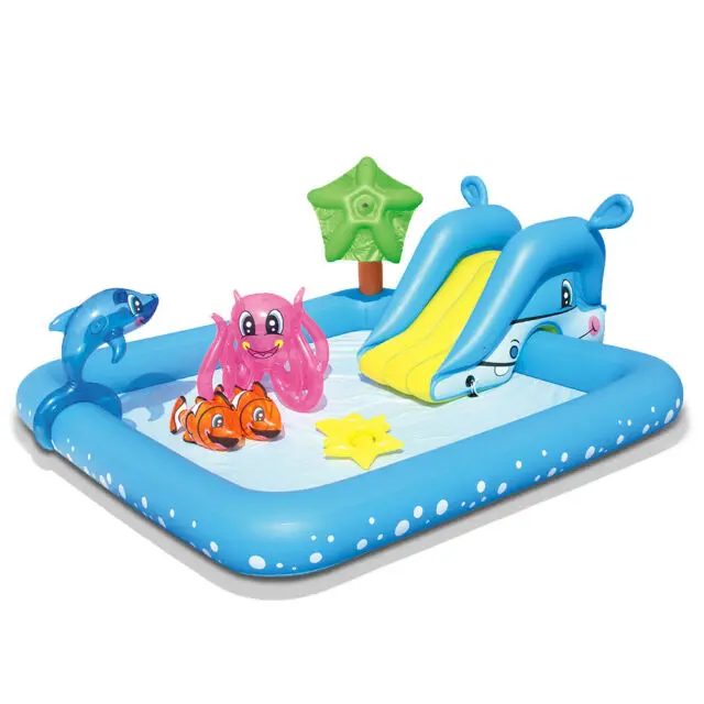 Inflatable Kiddie Pool with Splash Swimming Pools Above Ground Paddling Tub for Kids Garden Summer Water Party Playground