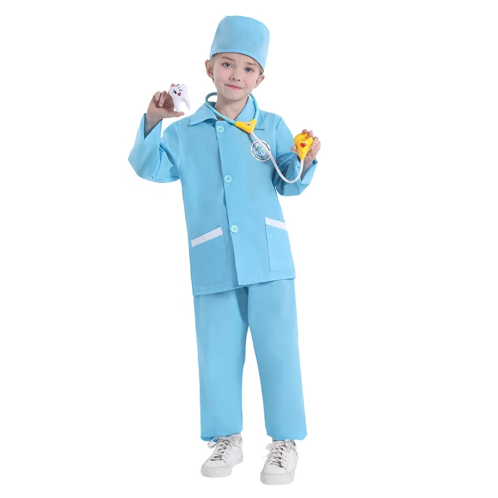 Kids Surgeon Costume Set - Doctor Dress-Up With Hat, Mask, Stethoscope, For Halloween & Play - View #10
