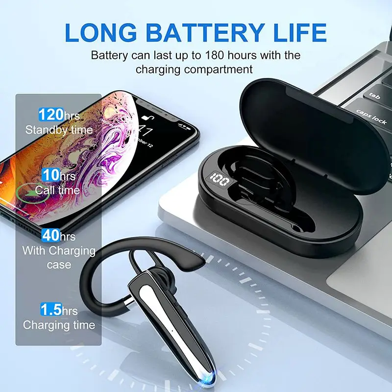 YYK-530 V5.1 Bluetooth Ear Hook Earpiece - Hands-Free, Noise