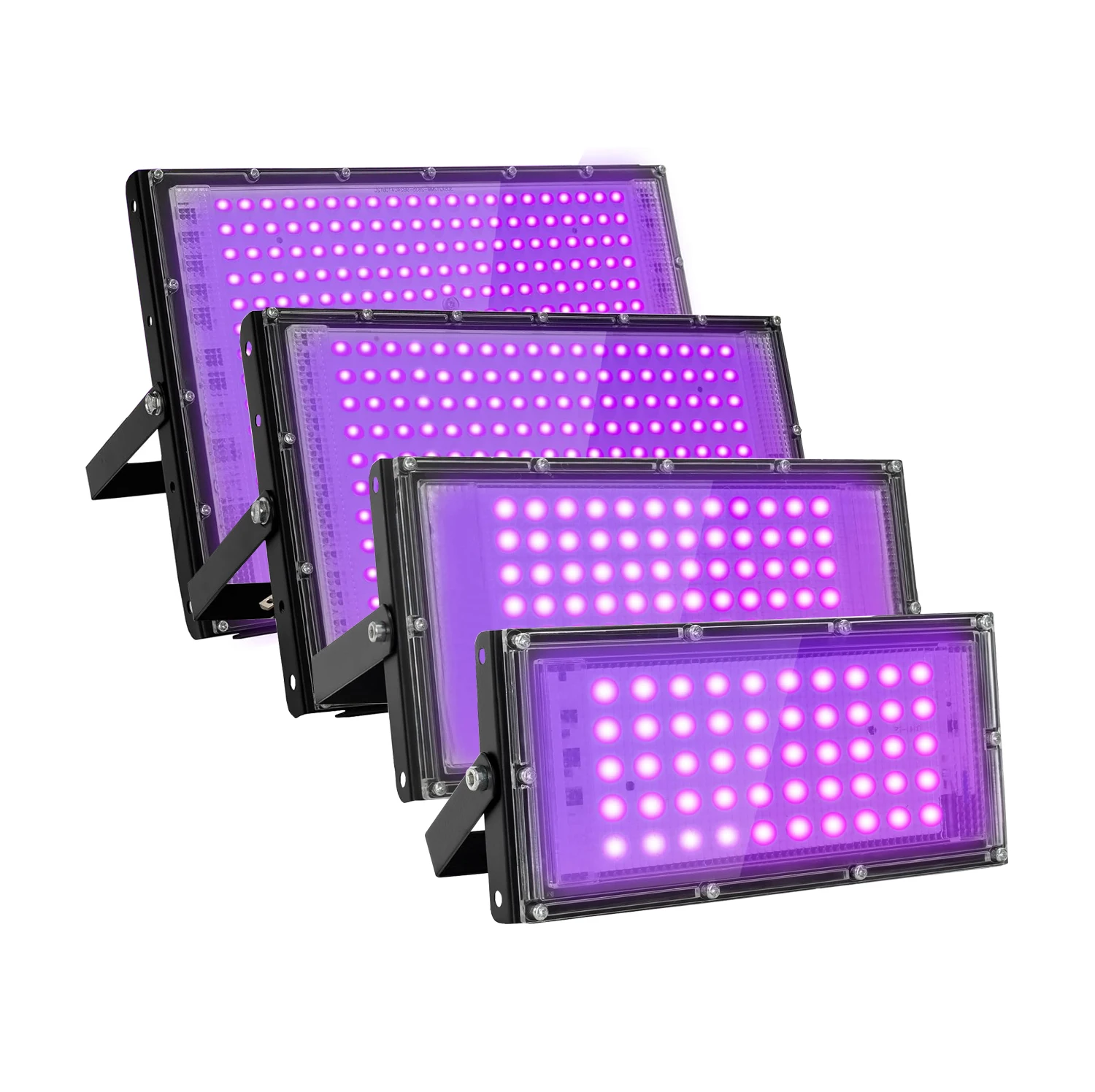 50 Вт-400 Вт светодиодные УФ-лампы для светящейся вечеринки 110 В 220 водонепроницаемый прожектор 395 нм фиолетовая лампа декора Хэллоуина