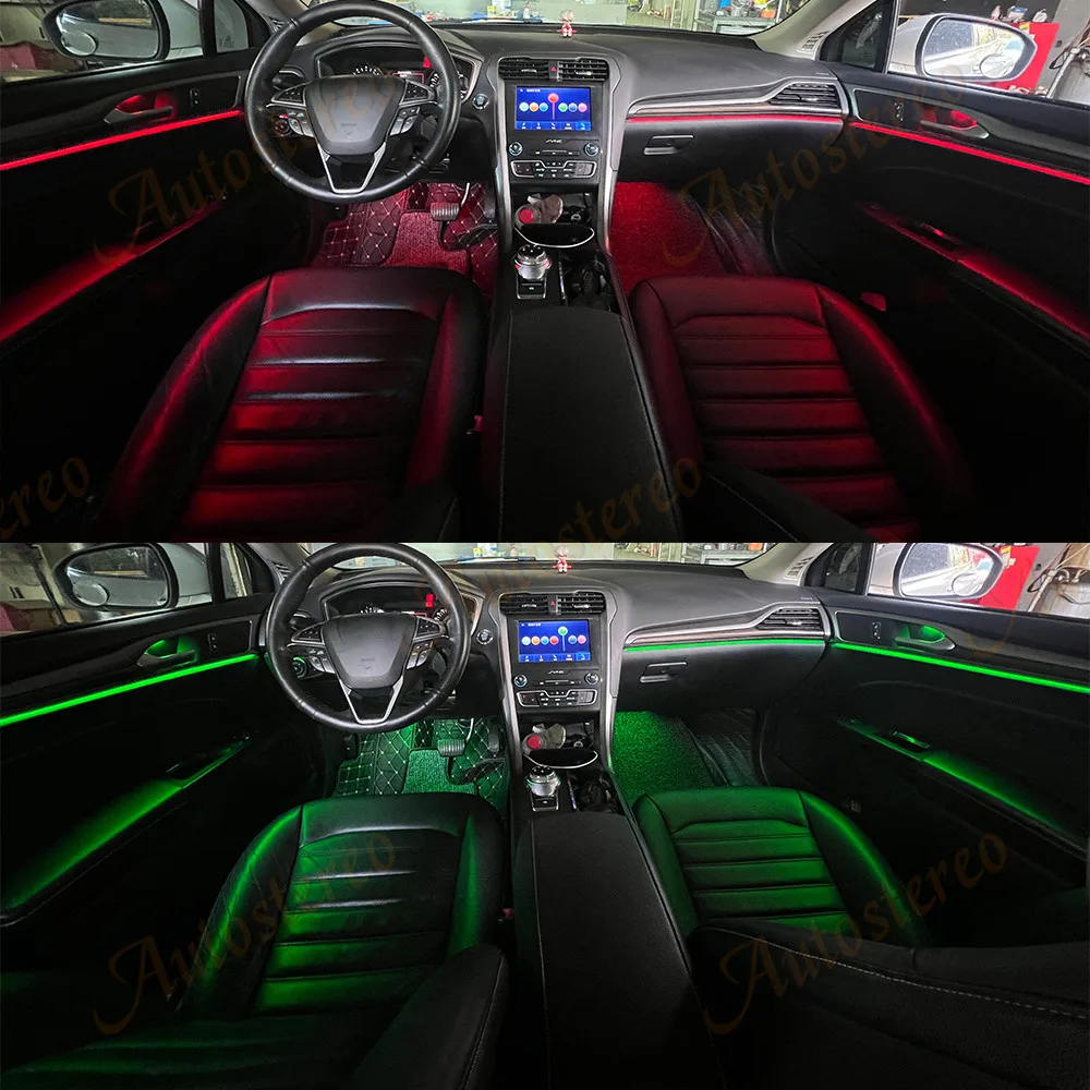 Car Ambient Light Dashboard Display for Ford Mondeo SYNC 3 2013-2021 LED Multimedia Player Interior Atmosphere Lamp