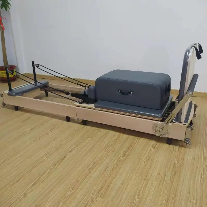 Oak Foldable Reformer Pilates Machine - View #7
