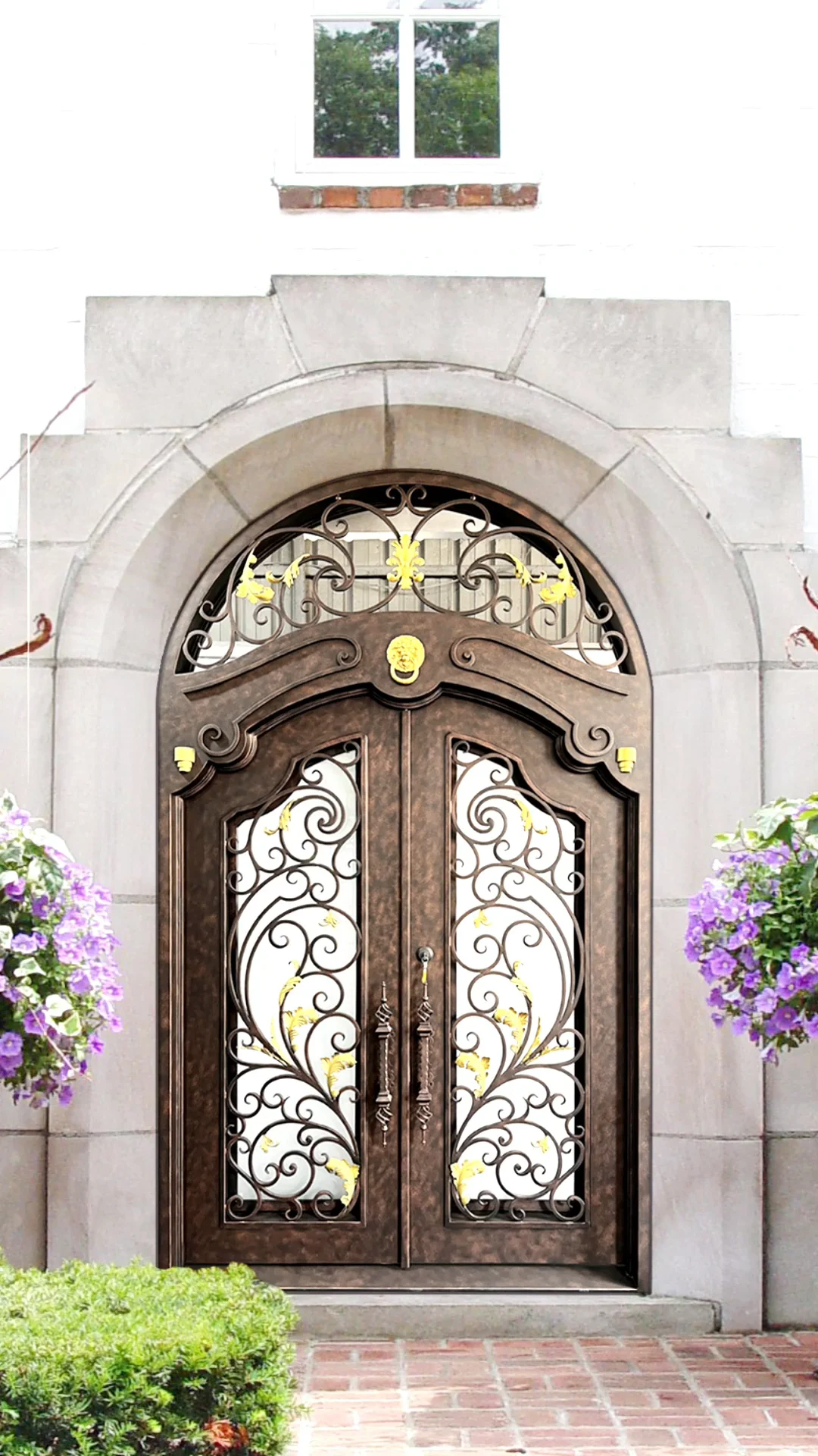 20 Diseños de puertas de hierro forjado  Iron entry doors, Iron doors,  Wrought iron front door