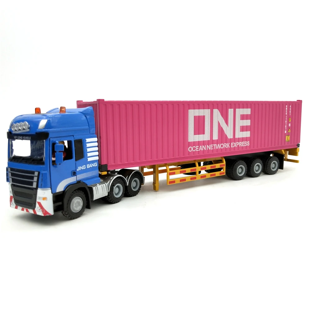 28cm ONE shipping Container truck model 1:50 WANHAI Logistics truck model O.A.S ship model