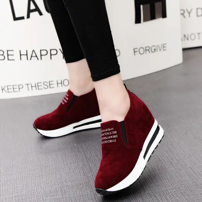 HLS0104 summer wholesale light wedges shoes casual high 8cm black pu casual comfortable shoes for women