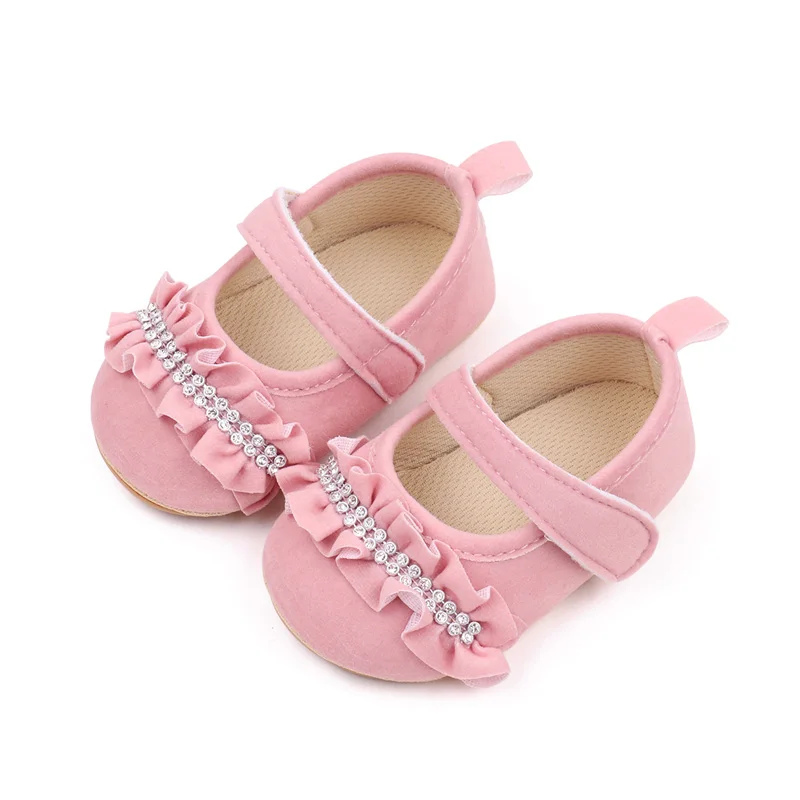 Rhinestone Design Soft TPR Outsole Prewalker Baby Girl Shoes Baby Walking Shoes for Girls supplier