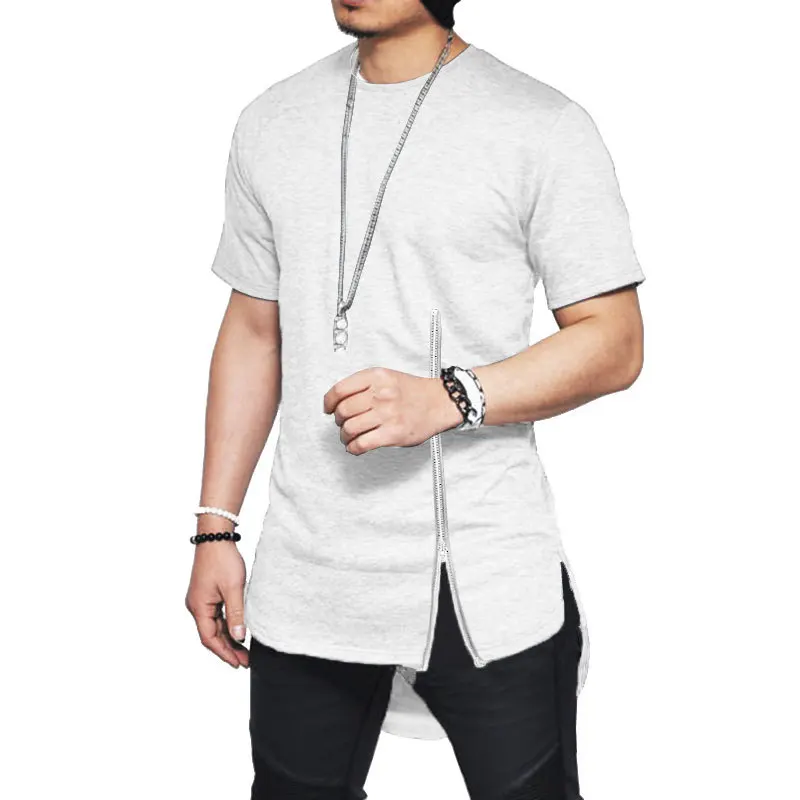 Mancozy Men's 3 Pack Longline Crewneck T-Shirts – Cotton Blend, Long Sleeve, Hip Hop Style - View #3