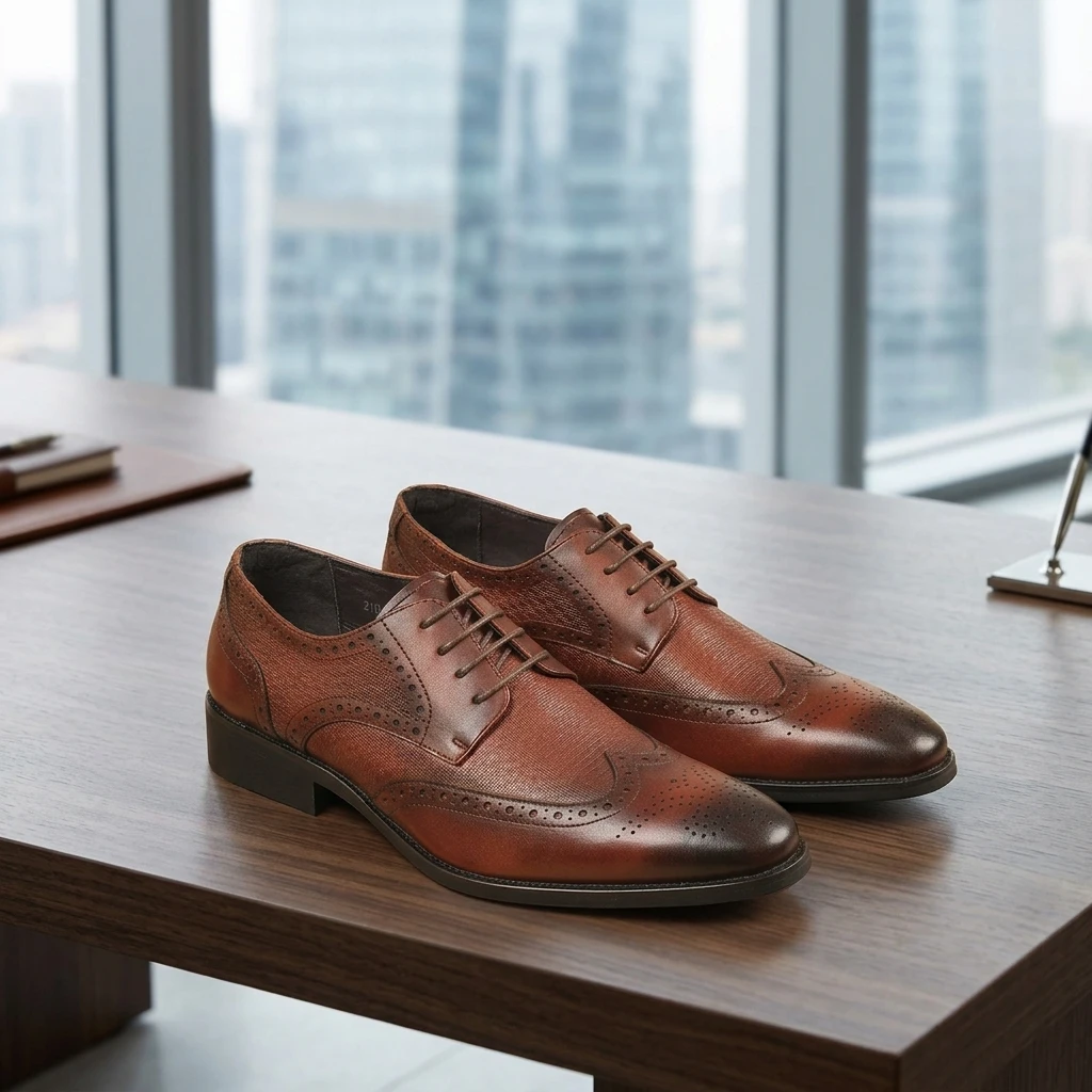 men's formal dress shoes types Italian Style Genuine Leather Shoes Lace-up Handmade Loafers Business Formal Oxford Shoes For Men Chris IP