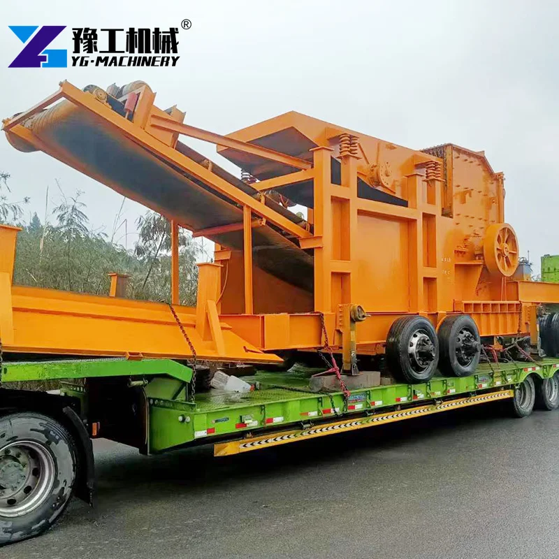 Easy Install Stone Crushing Machine Mini Mobile Jaw Crusher for Limestone Granite Construction Waste