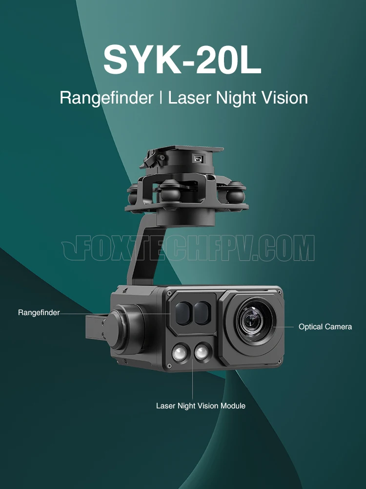 Foxtech Syk20l 4k 20x Optical Zoom 1800m Rangefinder Aerial Security