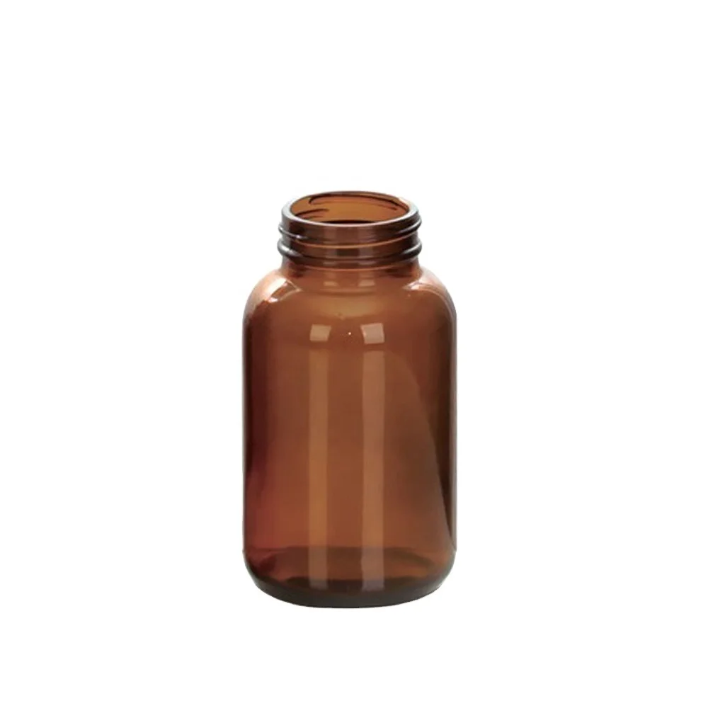 pharmaceutical brown amber glass bottle for medicine bottle with plastic cap