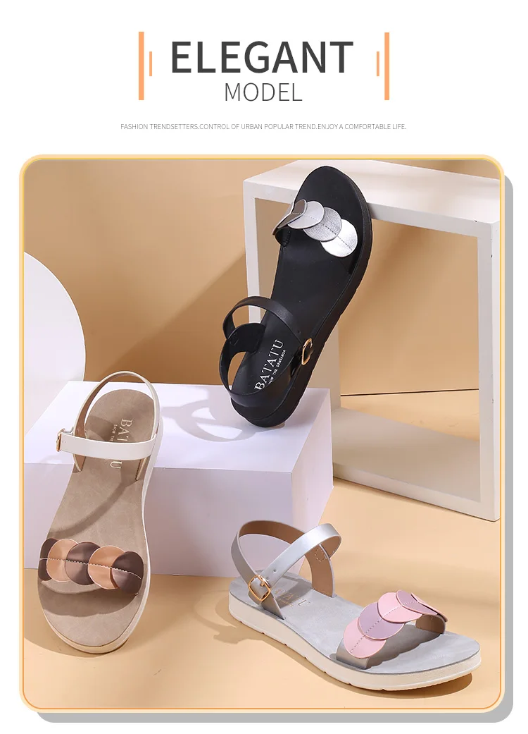 Latest Design Beach Sandals For Women Girls Cute Ankle Strap Open Toe
