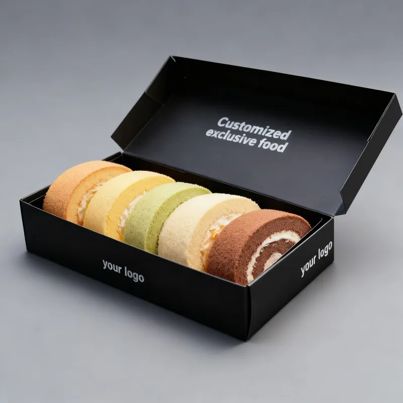 Wholesale Food Grade Recyclable Personalized Cheap Paper Box Swiss Roll Donut Chocolate Cookie Cake Packaging Box