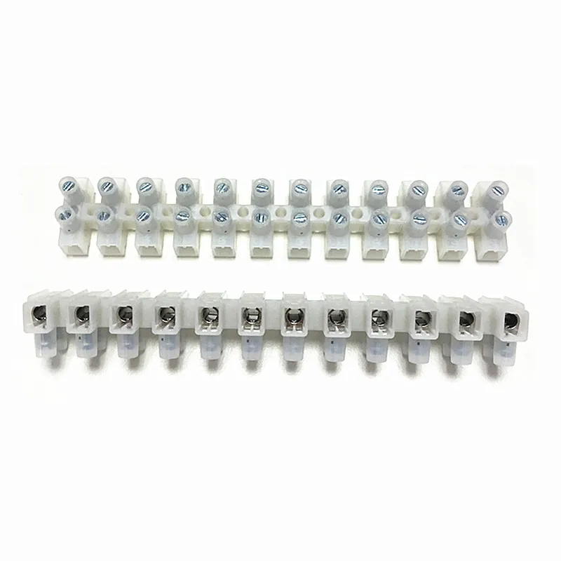 Brass Insert 12 Pole Screw Terminal Blocks Connector With 450V 32A for Wiring 6mm2