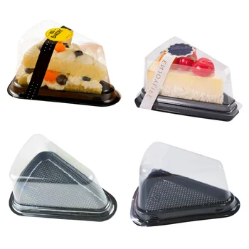 Cheesecake Sandwich Container Mini Box Clear Plastic Single Bakery Cake ...