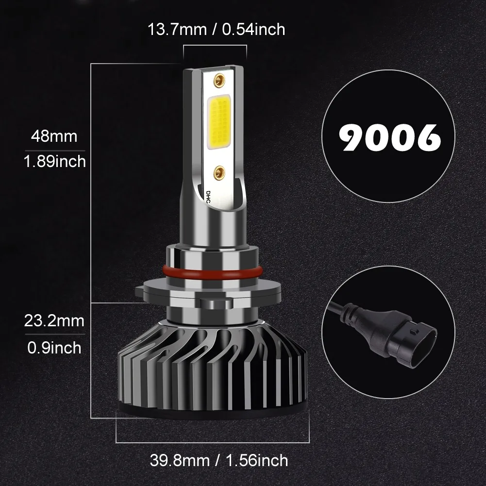 Infitary Support Customized COB Chips Car LED Light H1 H3 H4 H7 H11 9005 9006 Auto Car LED Canbus Headlight Bulb