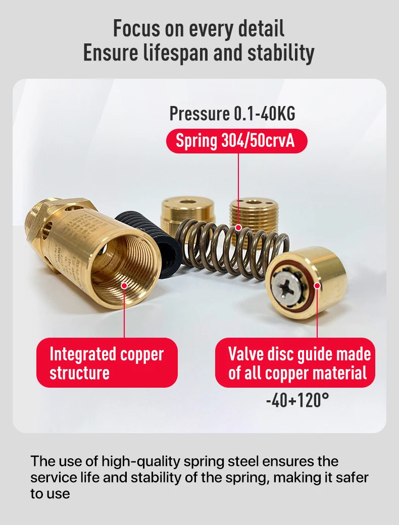 Spring Type Copper Safety Valve High Pressure A28x-16t Brass Relief ...