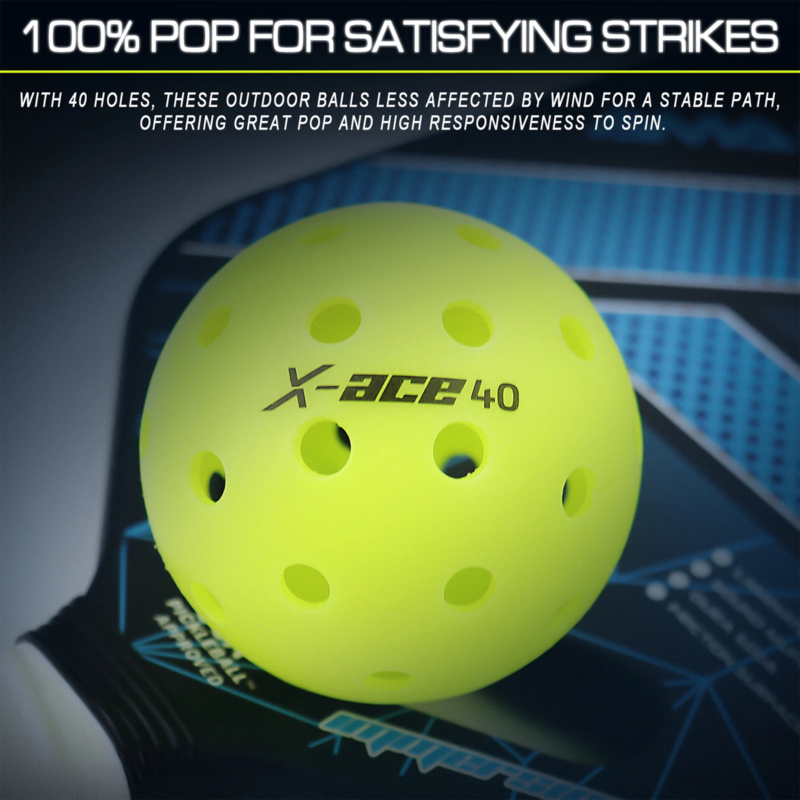 X-ace 40 Custom Logo Pickleball Balls - USAPA Approved