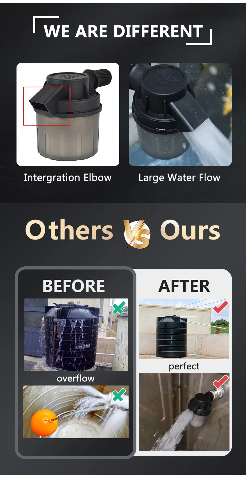 Automatic DN50 25mm LCY2 HDPE Linear Floating Livestock Drinker Valves One Inches DIY Peglar Manual CE Certified Diaphragm