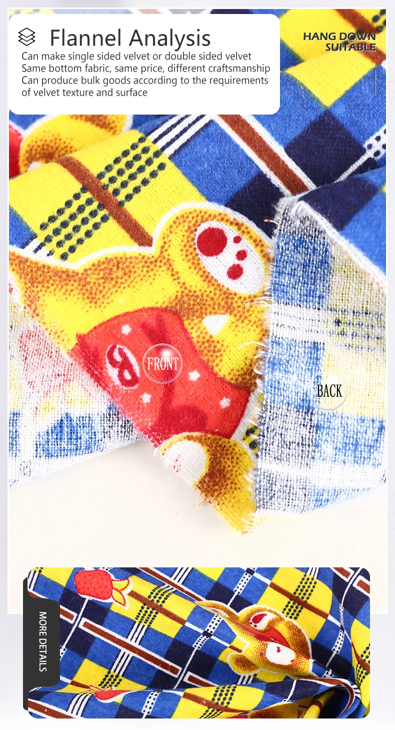 Stock Lot 43/44" Flannelette 150gsm Printed 100 Cotton Flannel Fabrics