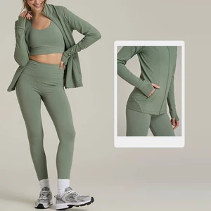 2026 Custom 2PCS Activewear Fitness Sports Clothing Ribbed Seamless Workout Gym Set Yoga Sets Women