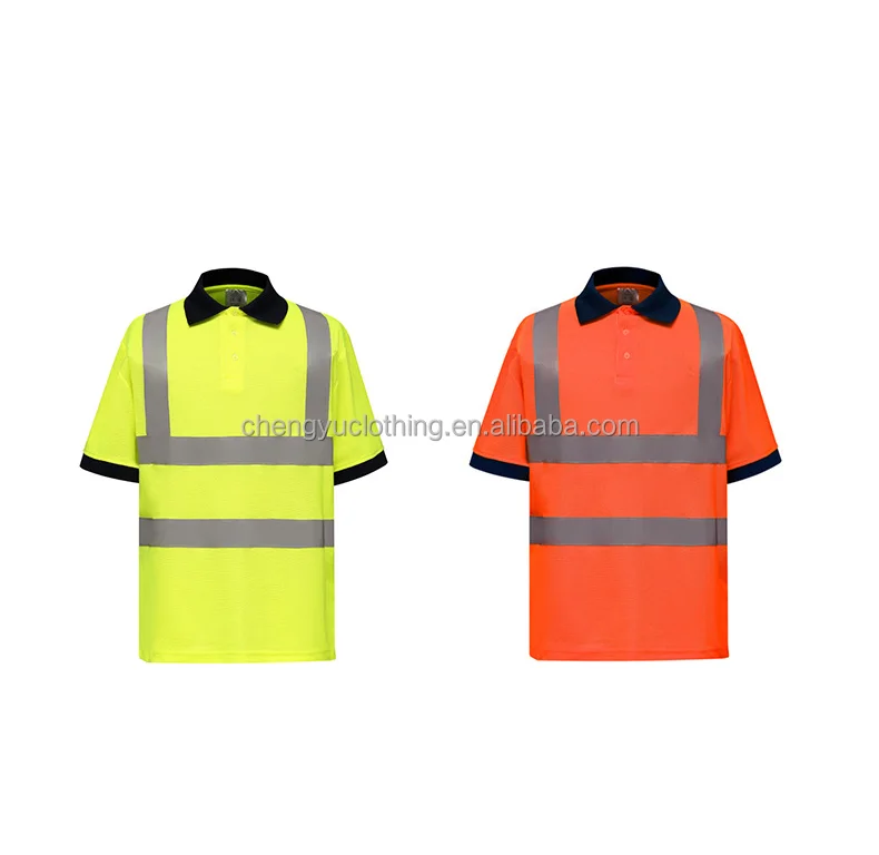 High Visibility Polo Shirt Reflective Safety T-Shirt Customized Polo Work Shirts Reflective T-shirt 