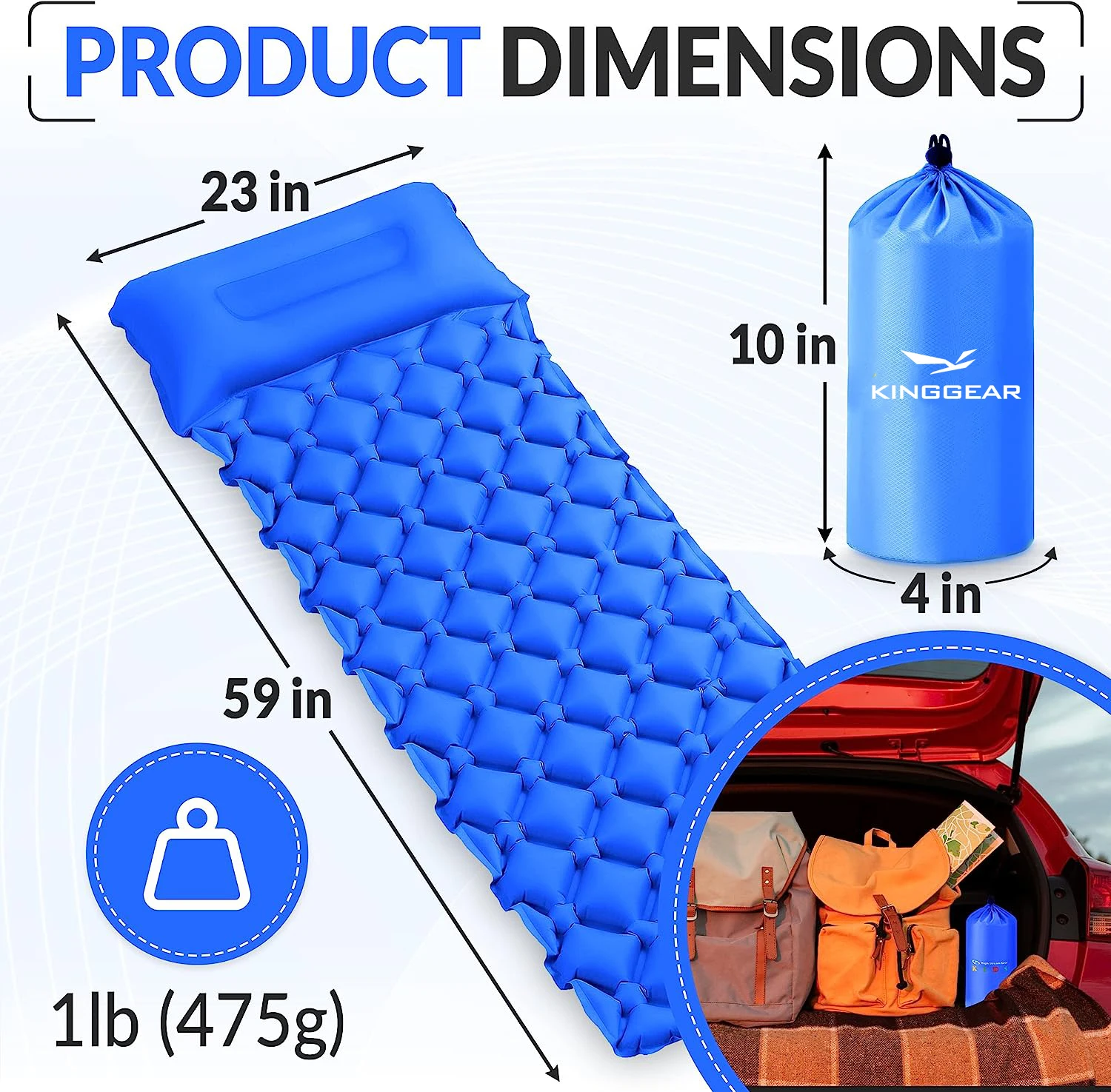 Outdoor Camping Kids Sleeping Pad Inflatable Camp Mattress Fast ...