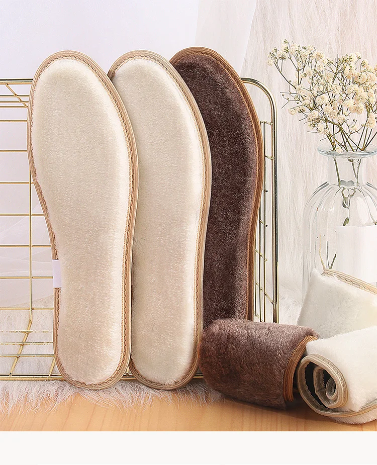 Circle Fleece Winter Thermal Insoles, Sweat-Absorbing & Deodorizing Wool Inserts