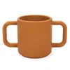Training water bottle with handle - brownish-yellow