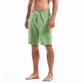 Hot Selling Solid Color 260gsm Cotton French Terry Shorts Custom Blank Summer Men Plus Size Shorts