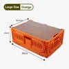 L - 53L - avec couvercle en bois - Orange coucher de soleil