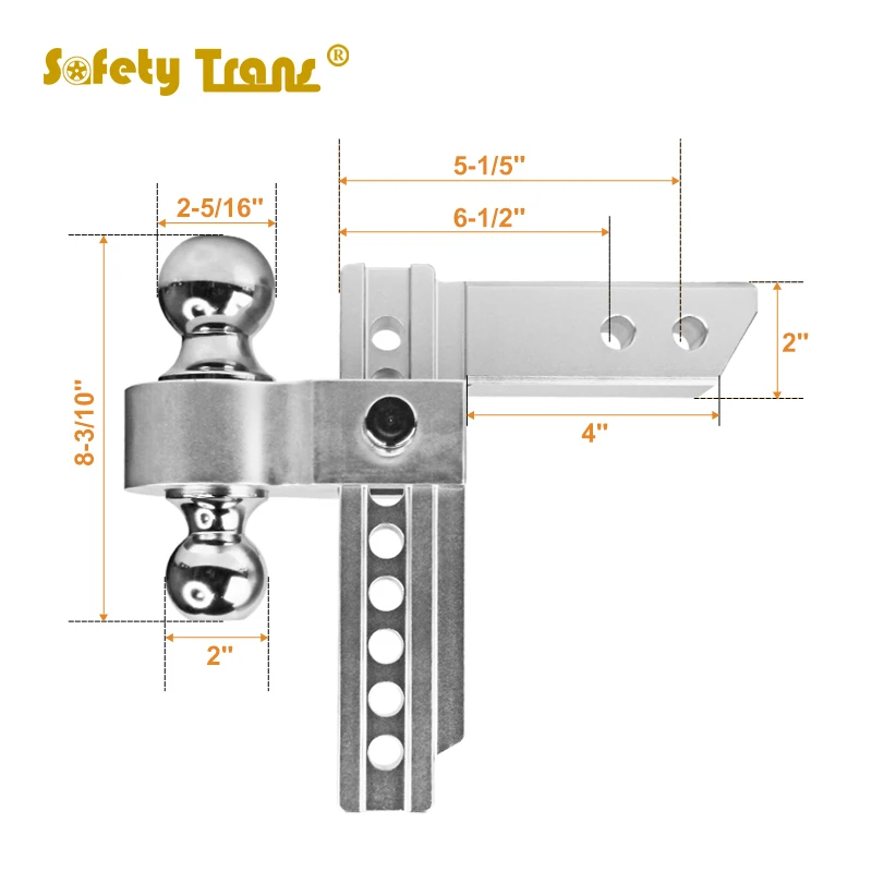 6 Inch To 8 Inch Drop/rise Fits Adjustable Trailer Hitch Ball Mount Of ...