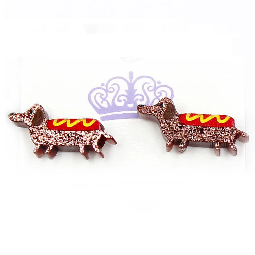 ERS081ER1038 Factory Wholesale Hot Sale Fashion Factory New Ladies Acrylic Hot Dog Stud Earrings for Women